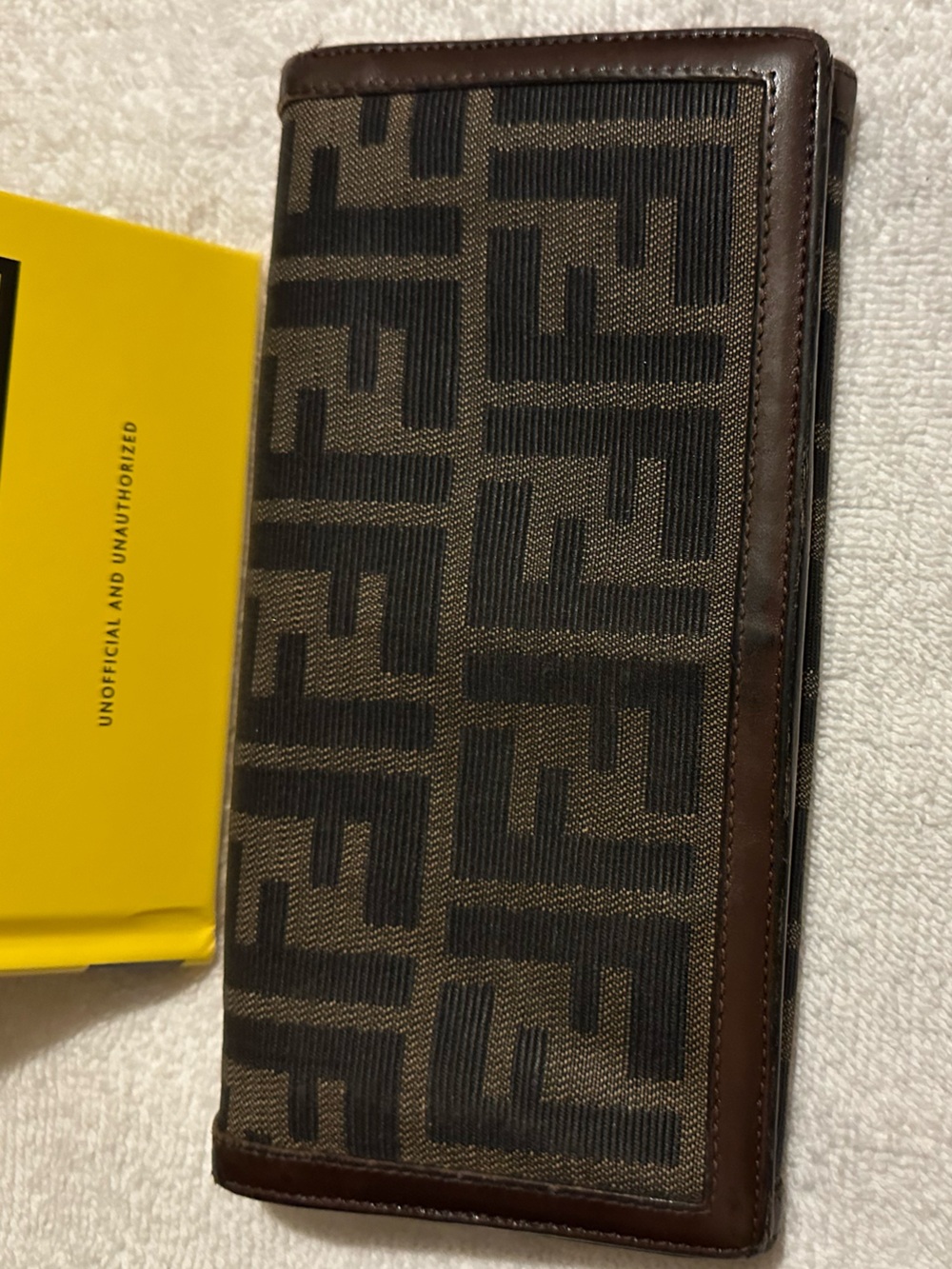Authentic Fendi Zucca FF Long Wallet Brown Canvas Leather Vintage - Picture 12 of 12